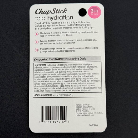 ChapStick Total Hydration 3-In-1 Lip Care Soothing Oasis 2 Pack Discontinued - Picture 2 of 2